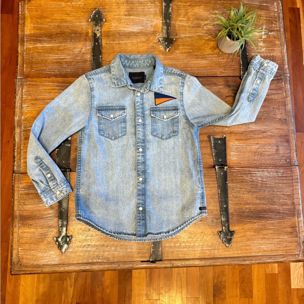 Snap Front Denim Shirt by Scotch & Soda